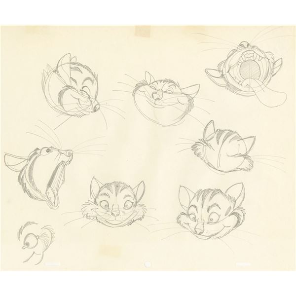 A "Dragon's Lair II: Time Warp" Cheshire Cat Original Model Drawing.