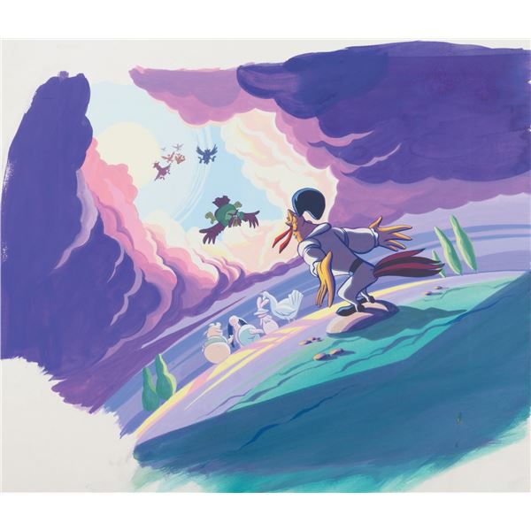 A "Rock-A-Doodle" Original Book Painting.