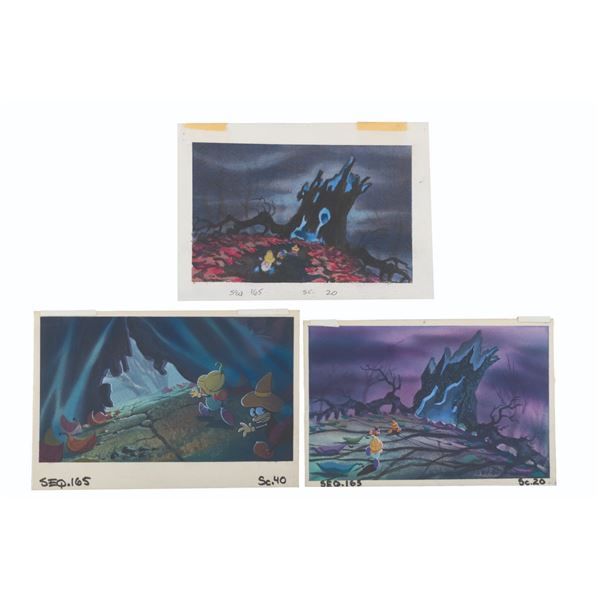 Three "Thumbelina" Color Key Concept Paintings.