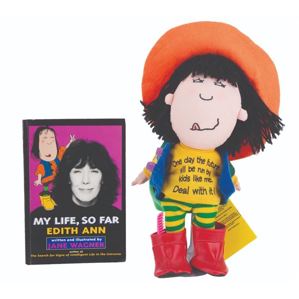 A Lily Tomlin Signed Edith Ann Book and Doll.