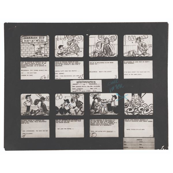 Bullwinkle Cheerios Commercial Storyboard Reference Prints.