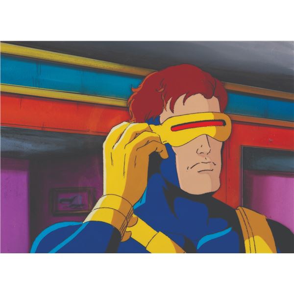 An "X-Men: The Animated Series" Cyclops Production Cel and Background.
