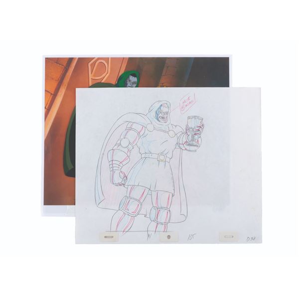 A "Fantastic Four" Doctor Doom Production Cel and Drawing.