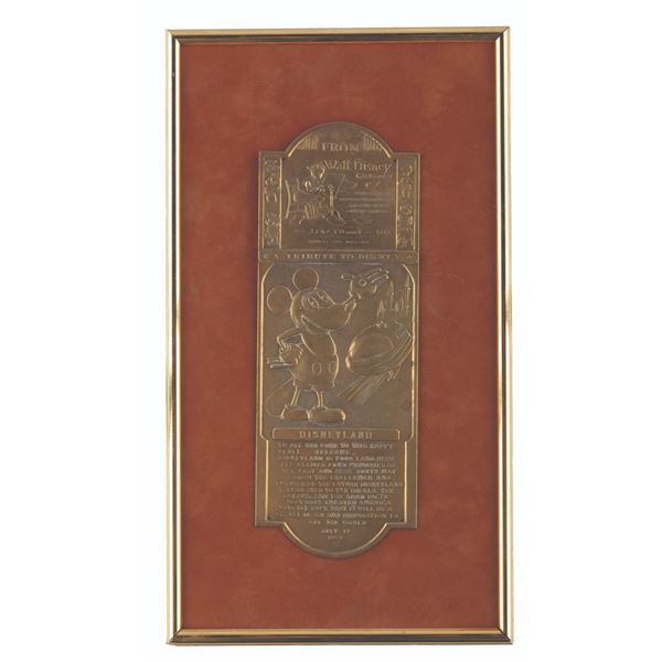 Virginia Davis' Faux Disneyland Opening Day Plaque.