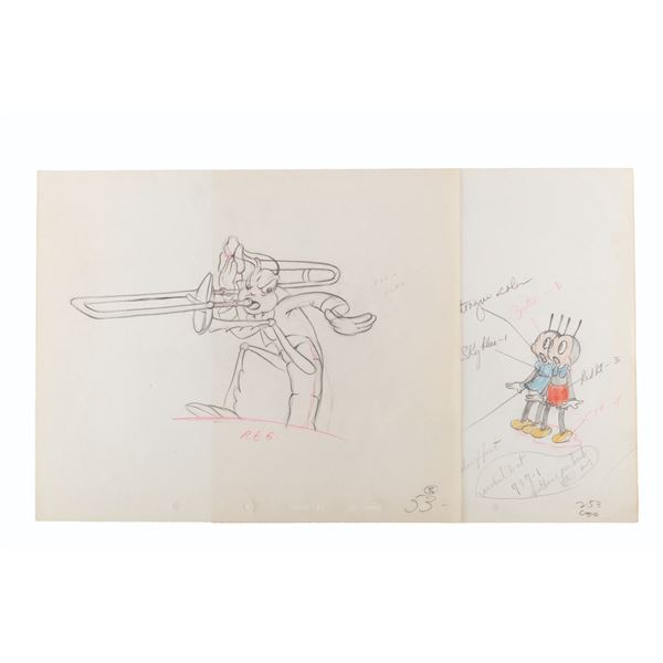 A Pair of "Woodland Cafe" Production Drawings.