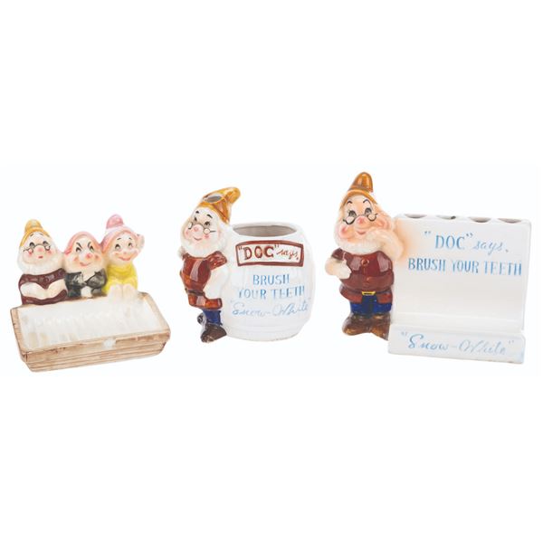A "Snow White" Ceramic Toothbrush Holder and Soap Dish Collection.