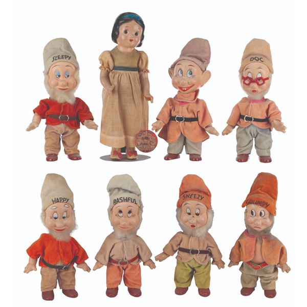 A "Snow White and the Seven Dwarfs" Doll Set by Knickerbocker.