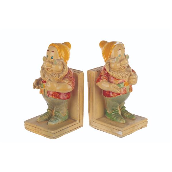 A Set of "Snow White" Doc Bookends by La Mode.