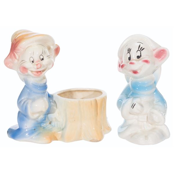 A Pair of "Snow White and the Seven Dwarfs" Dopey Ceramics.