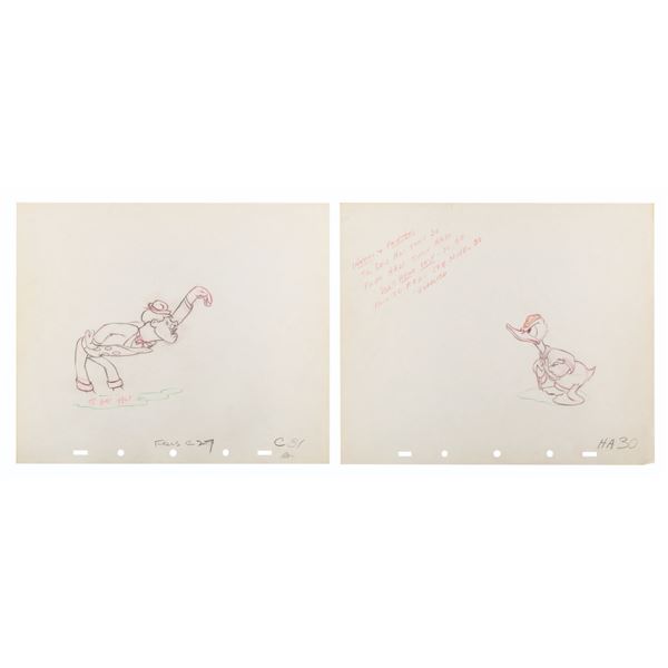 A Pair of "The Autograph Hound" Production Drawings.