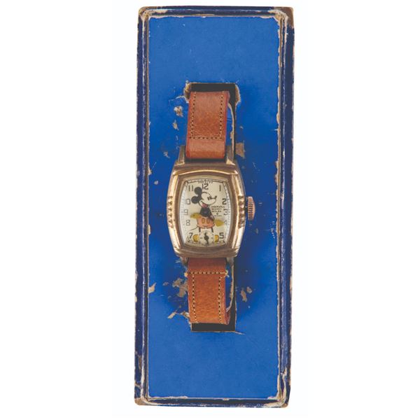 A Rare Ingersoll 1939 Mickey Mouse Wristwatch.
