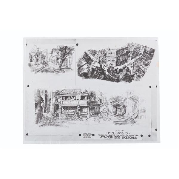 A "Pinocchio" Atmosphere Sketches Model Sheet.