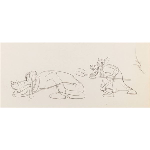 A "Lend a Paw" Pluto Production Drawing.