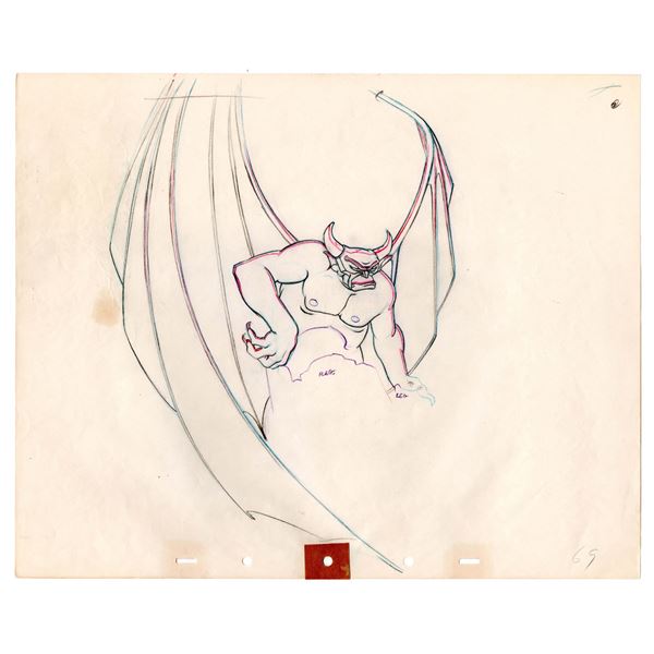 A Pair of "Fantasia" Night on Bald Mountain Production Drawings.