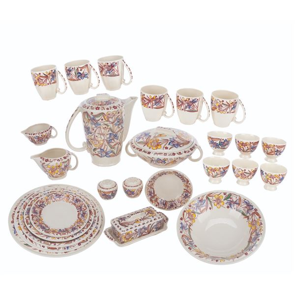 A Vernon Kilns "Fantasia" Flower Ballet China Set.