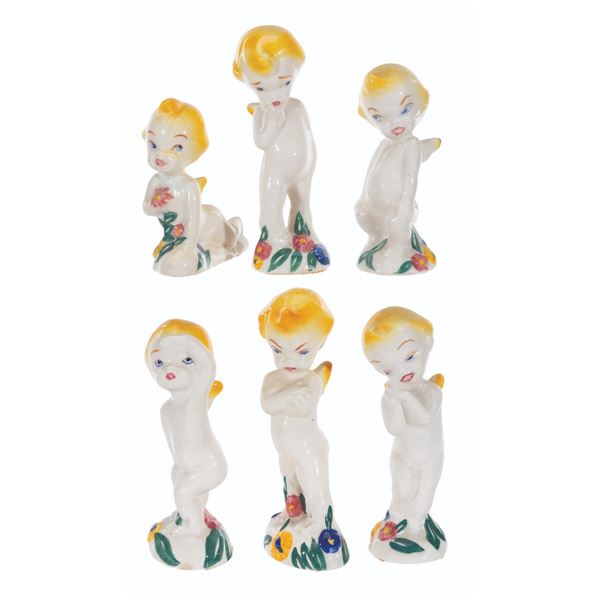 A Set of Vernon Kilns "Fantasia" Cherub Figurines.