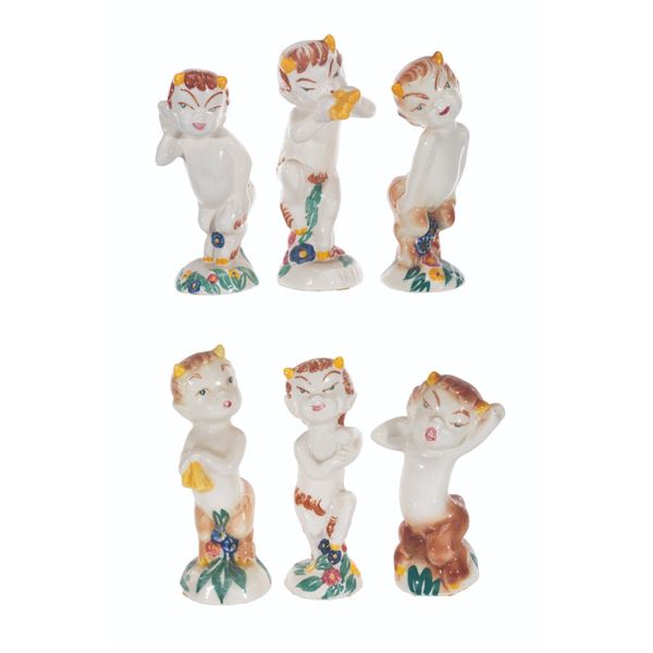 A Set of Vernon Kilns "Fantasia" Satyr Figurines.