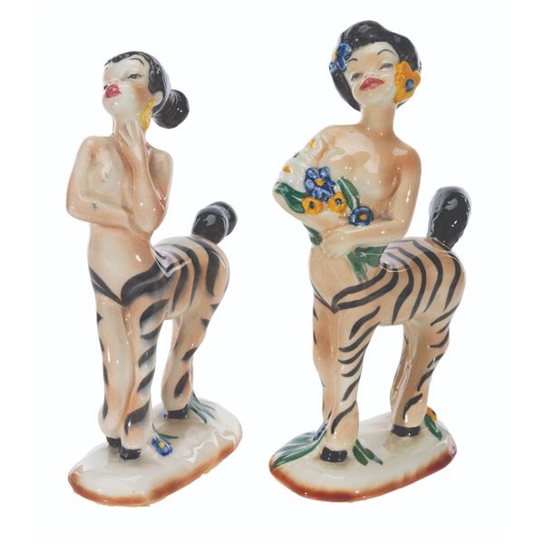 A Pair of Rare "Fantasia" Centaurette Figurines.