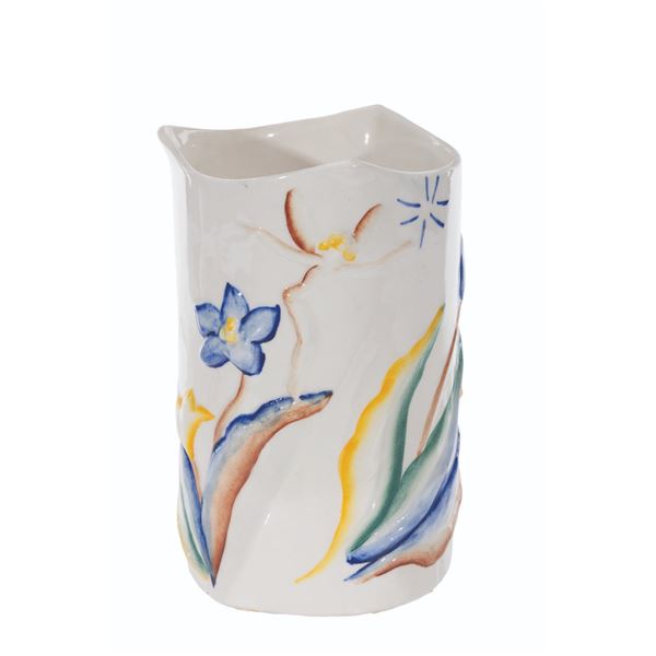 A "Fantasia" Winged Nymph Ceramic Vase.