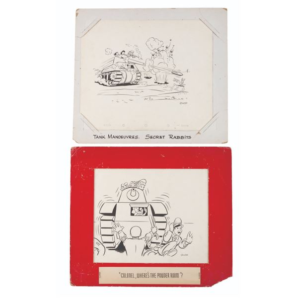 A Pair of "The Desert Battalion" Original Drawings.