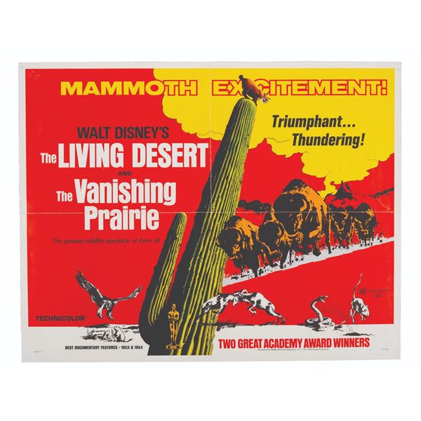 A "The Living Desert" & "The Vanishing Prairie" Double-Feature Half-Sheet.