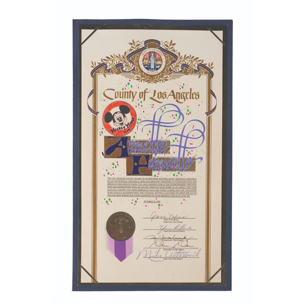Annette Funicello's Birthday Greeting from Los Angeles County.