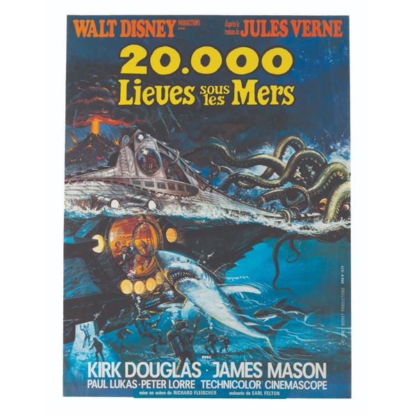 A "20,000 Leagues Under the Sea" French Reissue Poster.