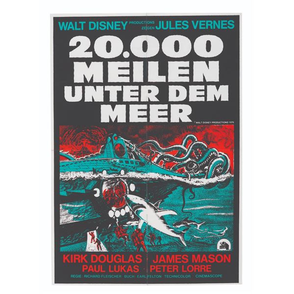 A "20,000 Leagues Under the Sea" German Poster.