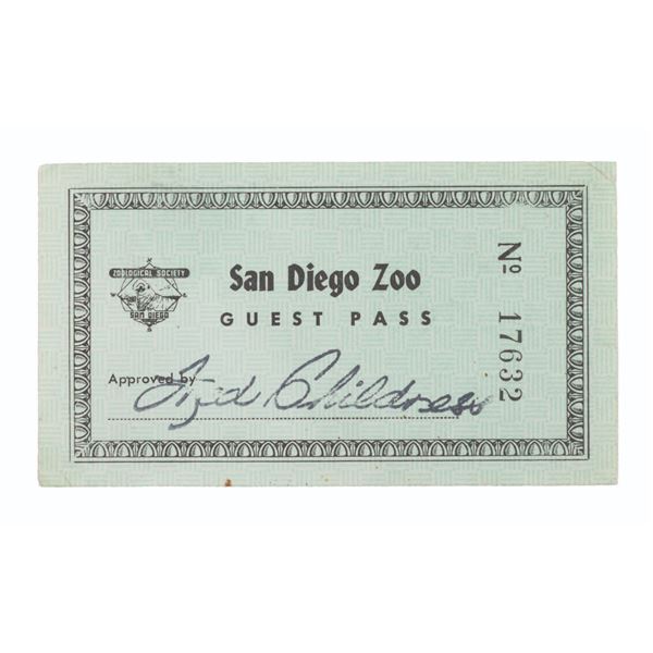 Walt Disney's San Diego Zoo Guest Pass.