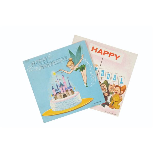 A Pair of Disney Buzza Cardo Happy Birthday Record Cards.
