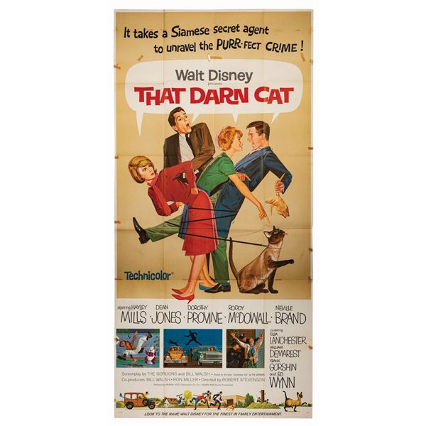A "That Darn Cat" Three-Sheet Poster.