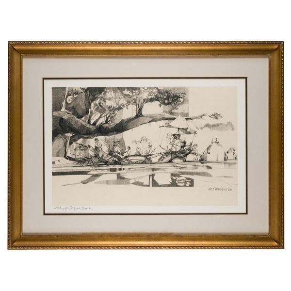 A "Catfish Bend" Original Development Drawing by Walt Peregoy.