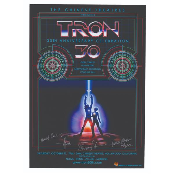 A Multi-Signed "Tron" 30th Anniversary Celebration Poster.