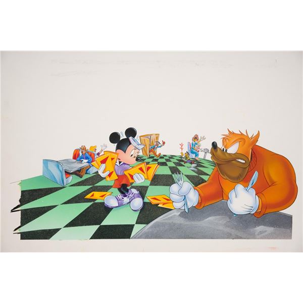 A Mickey's Diner Minnie Mouse Original Book Painting.
