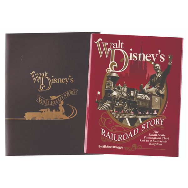 A Signed Walt Disney's Railroad Story 1st Edition Book and Case.