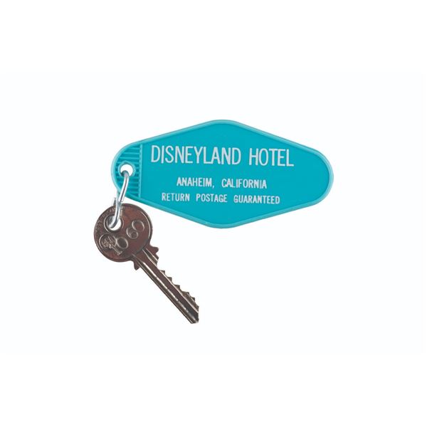 A Disneyland Hotel Key and Blue Fob.