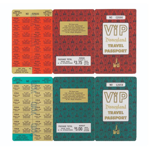 A Disneyland VIP Travel Passport Pair.