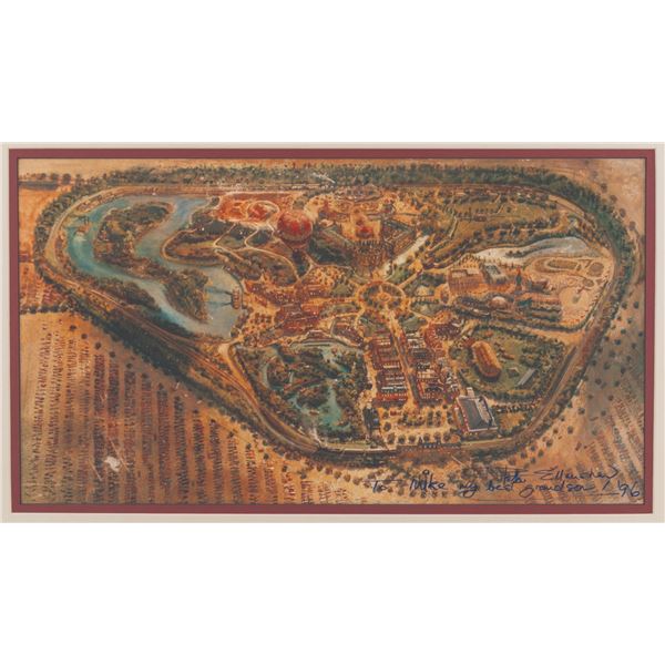 A Peter Ellenshaw Signed Disneyland Map Print.