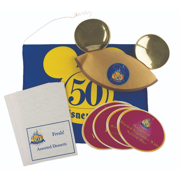 A Collection of Disneyland 50th Anniversary Event Display Signs.