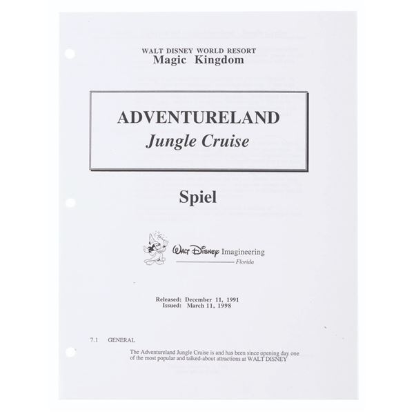 An Adventureland Jungle Cruise Script.