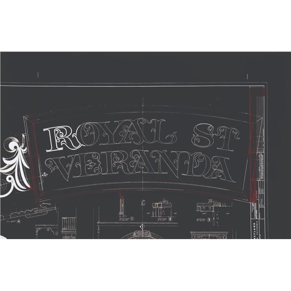 Royal Street Veranda Sign Graphic Transparency.