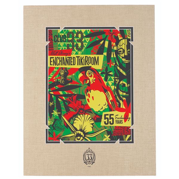 A Club 33 Enchanted Tiki Room 55th Anniversary Print.
