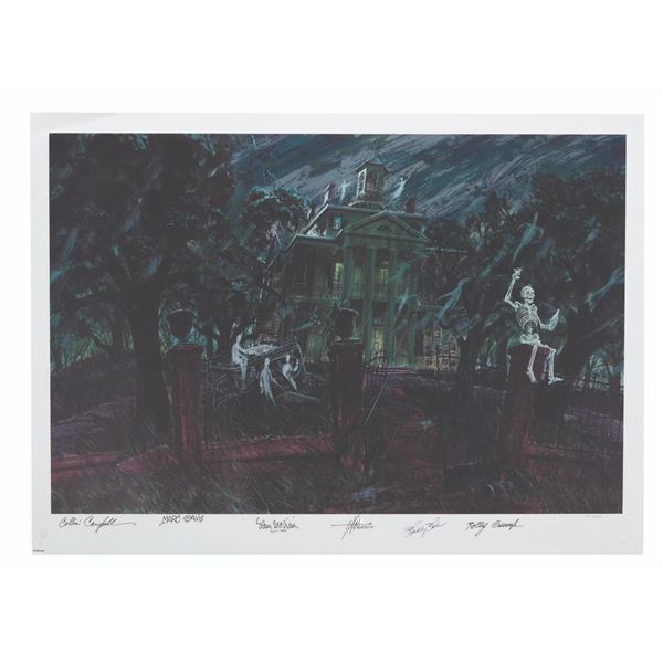 A Collin Campbell Haunted Mansion Multi-Signed Print.
