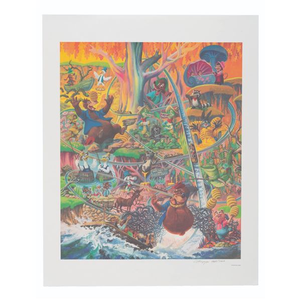 A Charles Boyer Signed Splash Mountain Lithograph.