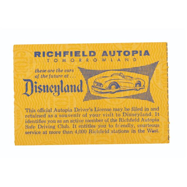 A 1955 Autopia Driver's License.