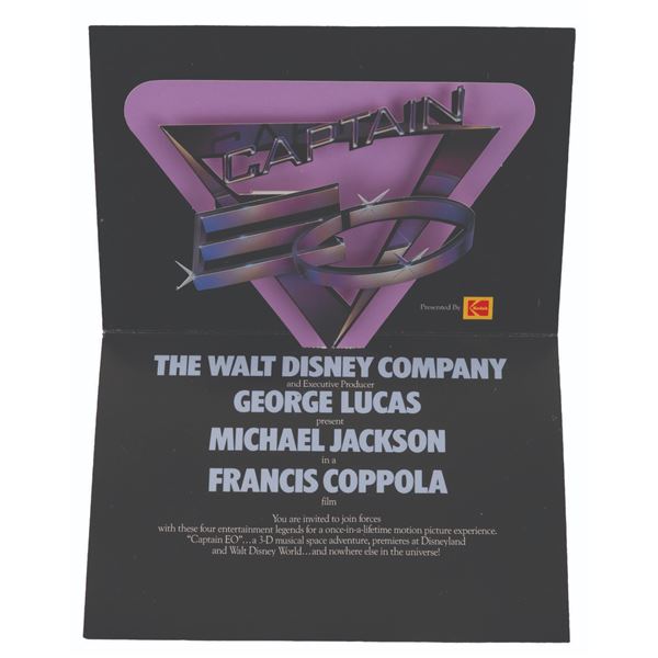 A Captain EO Premiere Ticket with Invitation.
