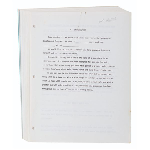 A Walt Disney World Secretarial Division Program Manual.