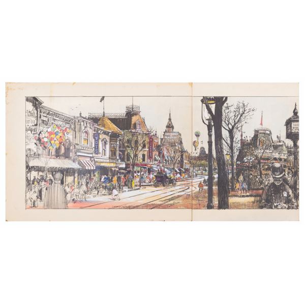 An Original Walt Disney World Main Street Concept Artwork.