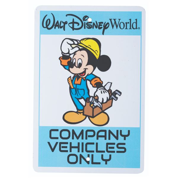 A Walt Disney World "Company Vehicles Only" Sign.