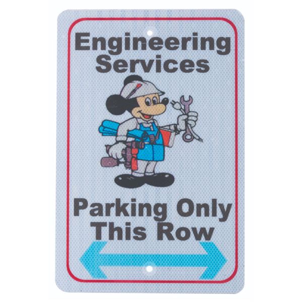 A Walt Disney World "Engineering Services Parking" Sign.